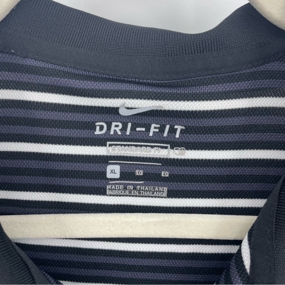 Nike Victory Stripe black gray White Stripe Golf Polo Short Sleeve XL TCU BV0367 - Picture 2 of 10